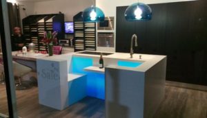 Mint ice and Glacier white corian