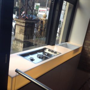 ice white Corian worktop