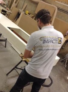 kitchen worktop for showroom display