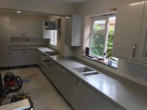 Corian worktops installation