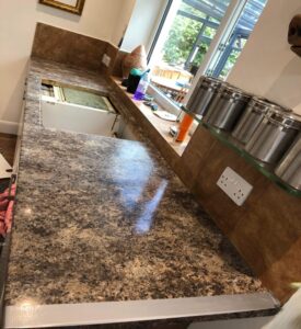 laminate worktop before being overplayed